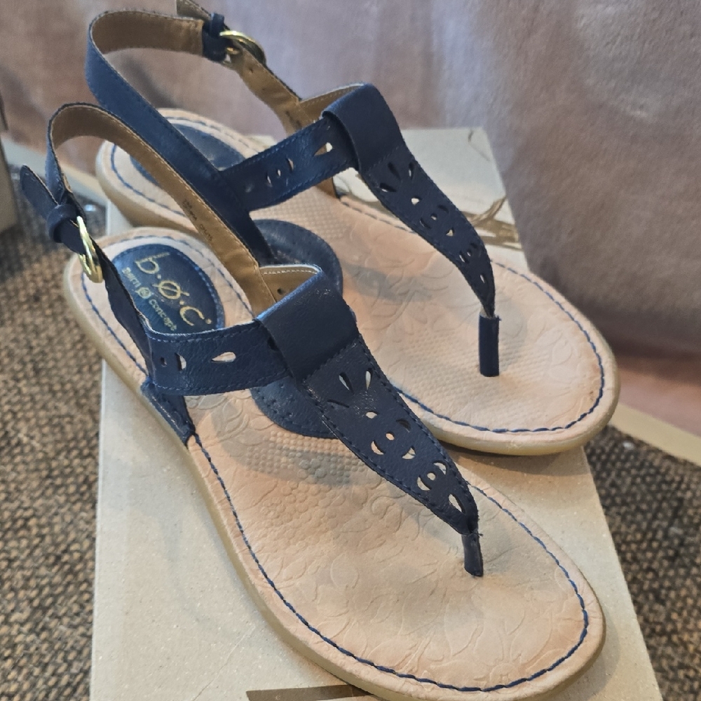 b.o.c. Navy and Beige Women's Sandals